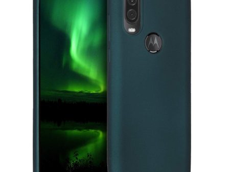 Funda kwmobile Compatible con Motorola One Vision - Carcasa TPU y Silicona Ultrafino - Antigolpes - Bordes elevados - Apto Carga inalámbrica - petróleo Metalizado Embalaje Deteriorado Online Sale